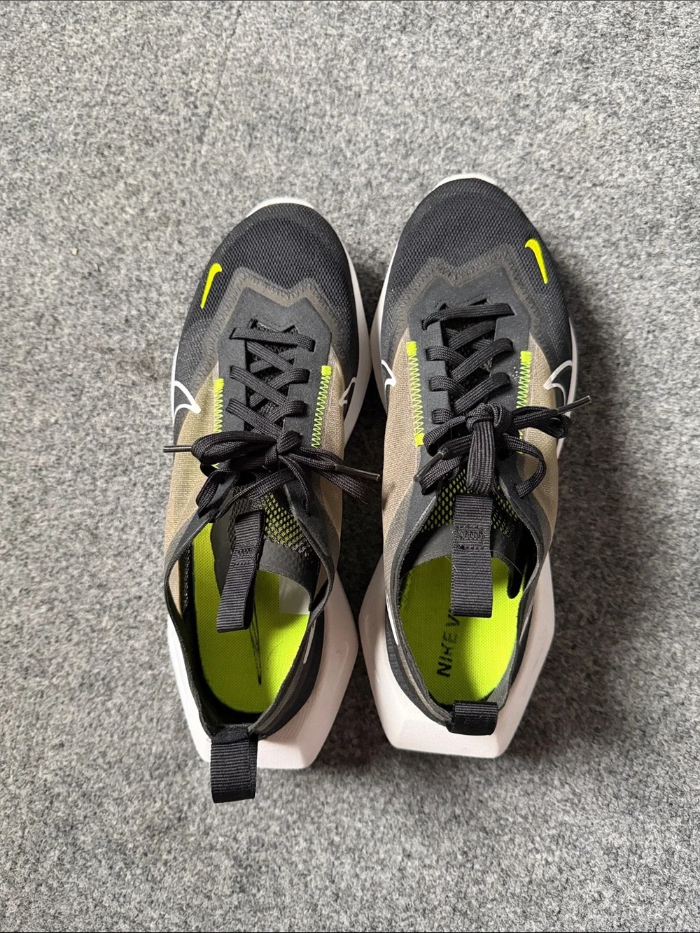 Nike Women’s Vista Lite Black Athletic Shoes with Neon Yellow Accents